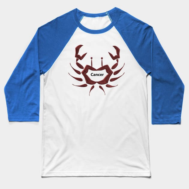 Cancer Zodiac Crab Baseball T-Shirt by Uberhunt Un-unique designs